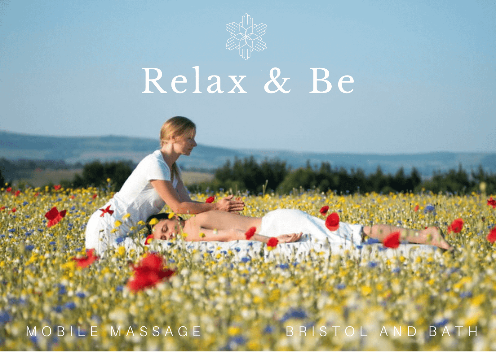 First Relax & Be business card with the new name and logo